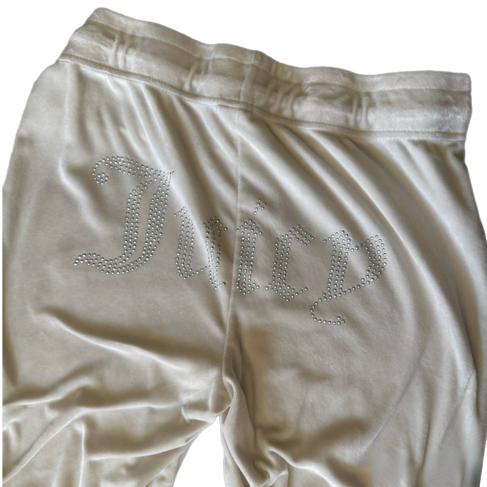 Juicy Couture Cream Rhinestone Y2K Logo Lounge Set Size M ✨ - Picture 9 of 13